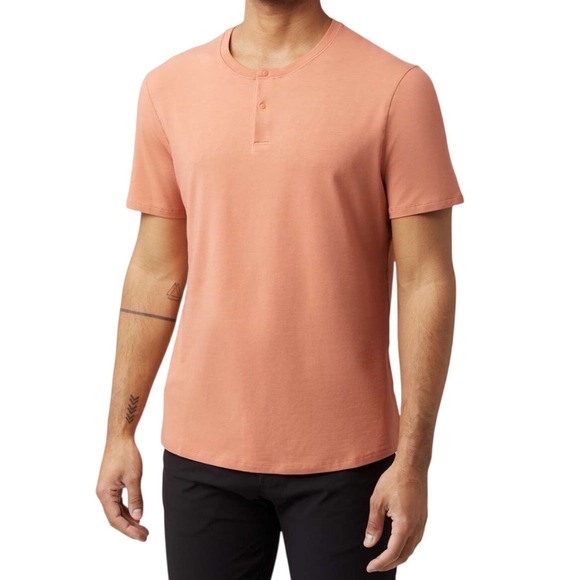 Lululemon Other - Lululemon 5 Year Basic Short Sleeve Henley Sedona Sunset Cotton Stretch Gorpcore